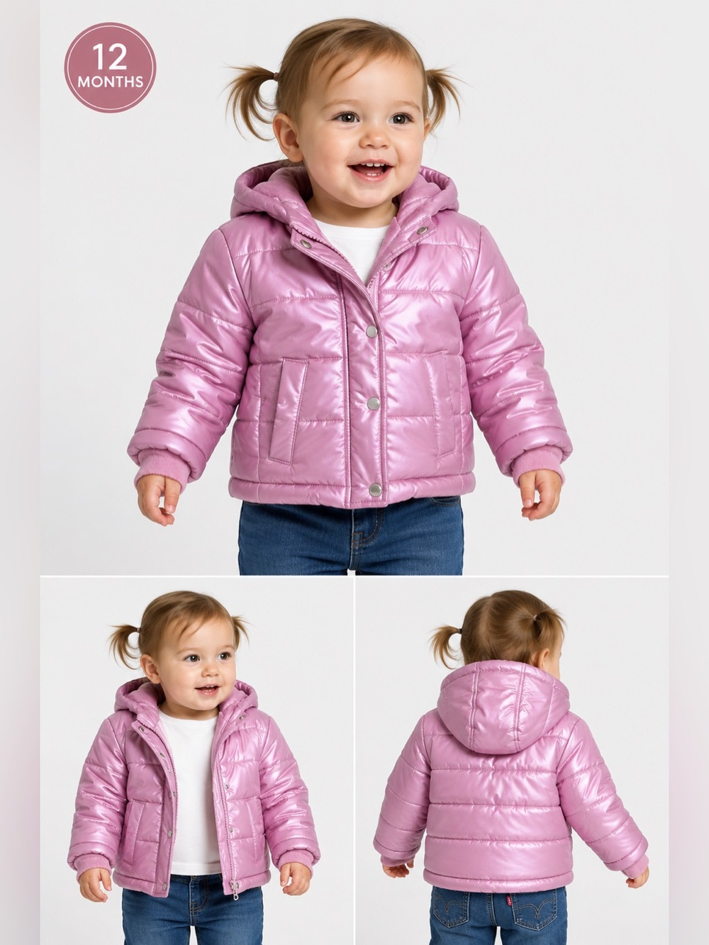 Cat & Jack Pink Puffer Jacket for Kids